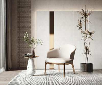 现代绒布休闲椅3D模型下载